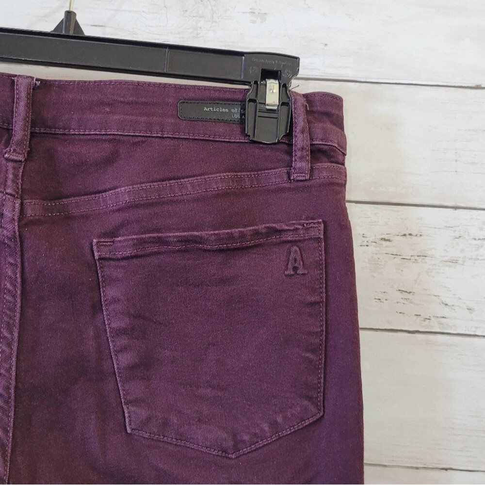 Articles of Society Sarah Cut Off Hem Ankle Skinny Jeans in Boise / Plum Size 28 - Picture 7 of 15